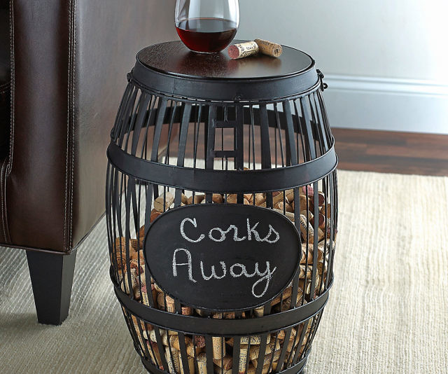 Barrel Cork Catcher Accent Table