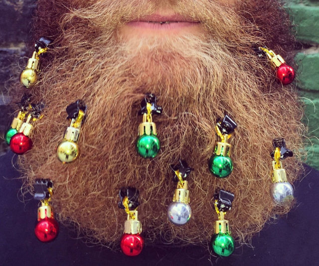 Light Up Beard Christmas Ornaments