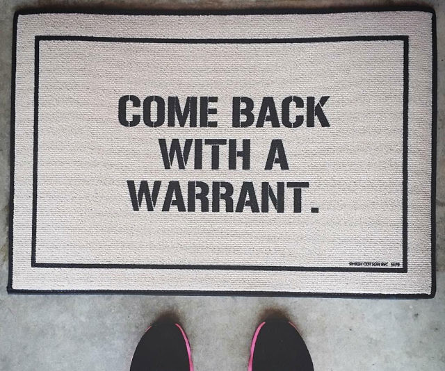 Come Back With A Warrant Doormat