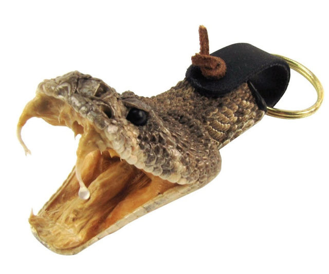 Diamondback Rattlesnake Head Keychain