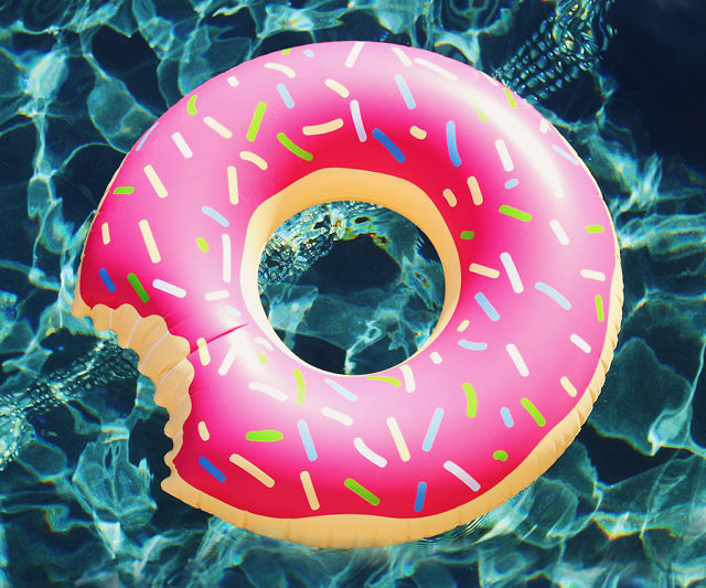 Giant Strawberry Donut Pool Float