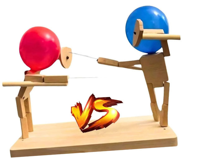 Wooden Fencing Balloon Puppets