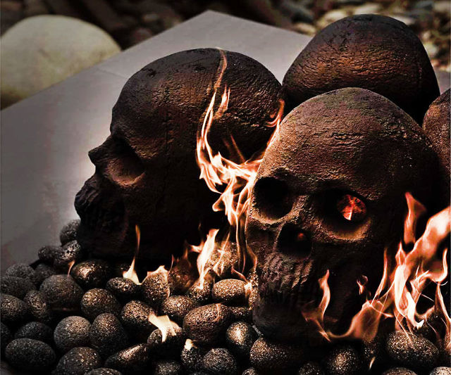 Fire Pit Ceramic Skulls