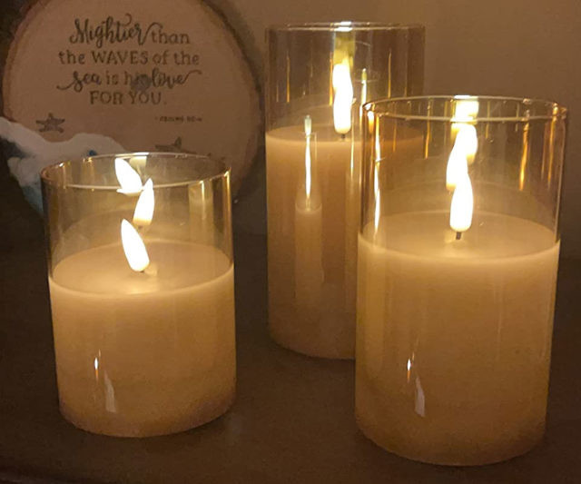 Clear Glass Flameless Candles