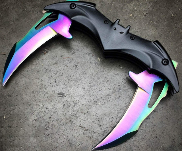 Dual Blade Folding Bat Knife