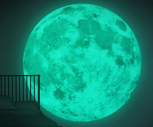 Giant Glow In The Dark Moon Sticker