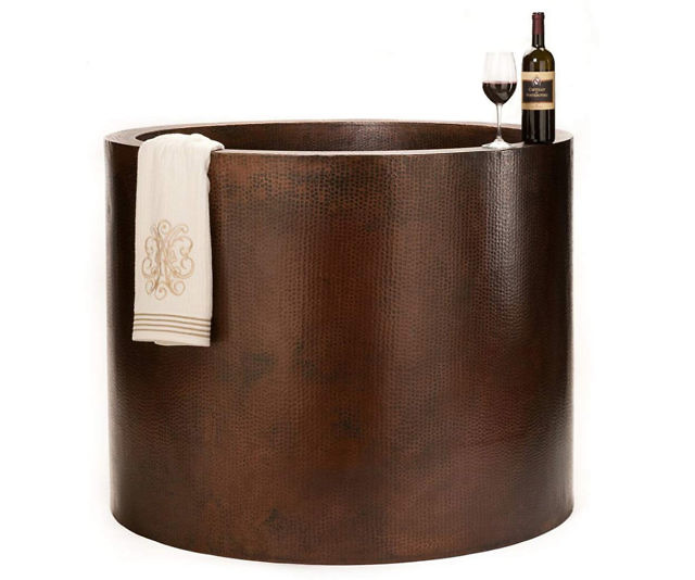 Hammered Copper Soaking Tub