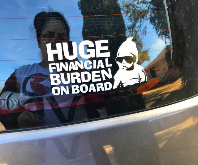 Huge Financial Burden On Board Sticker