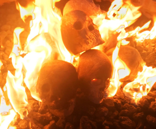 Fire Pit Ceramic Skulls
