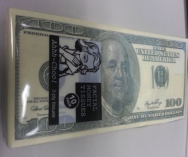 Hundred Dollar Bill Tissues