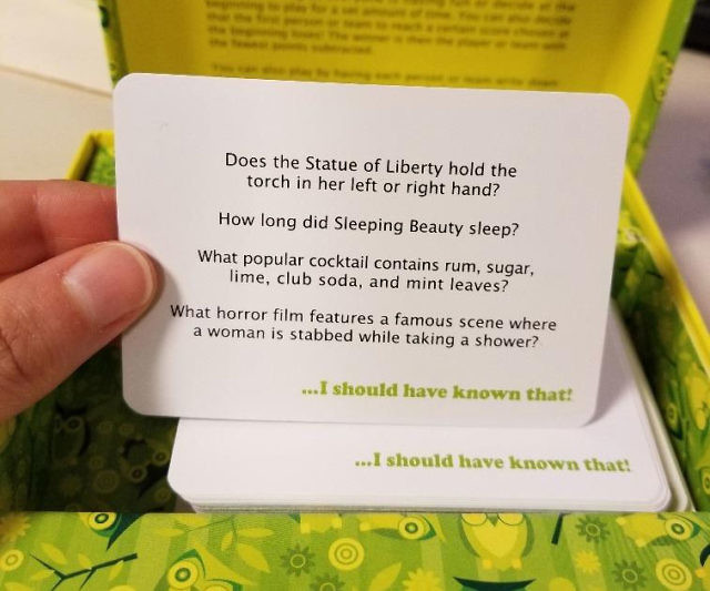 I Should Have Known That Trivia Game