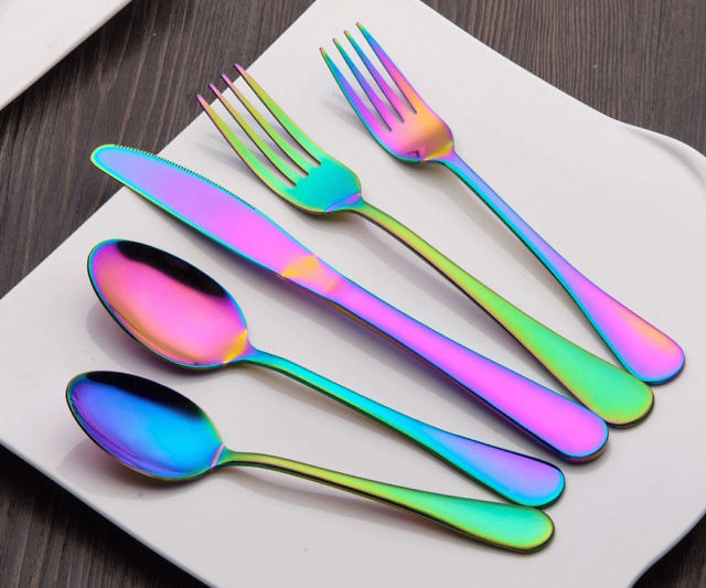 Iridescent Rainbow Utensils