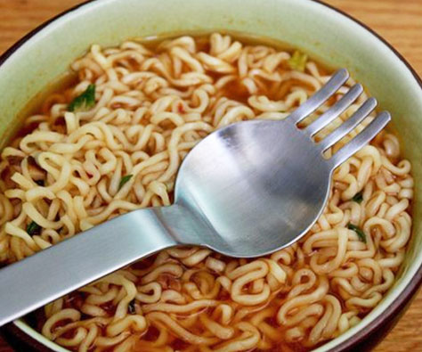 Ramen Noodle Spoon Fork