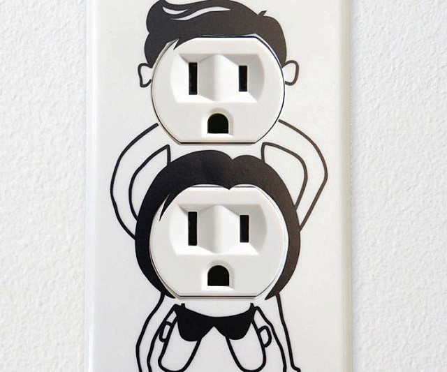 Naughty Outlet Cover Decal