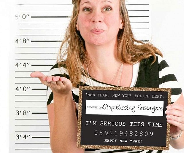 New Year’s Resolution Mugshot Signs