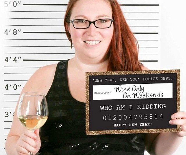 New Year’s Resolution Mugshot Signs