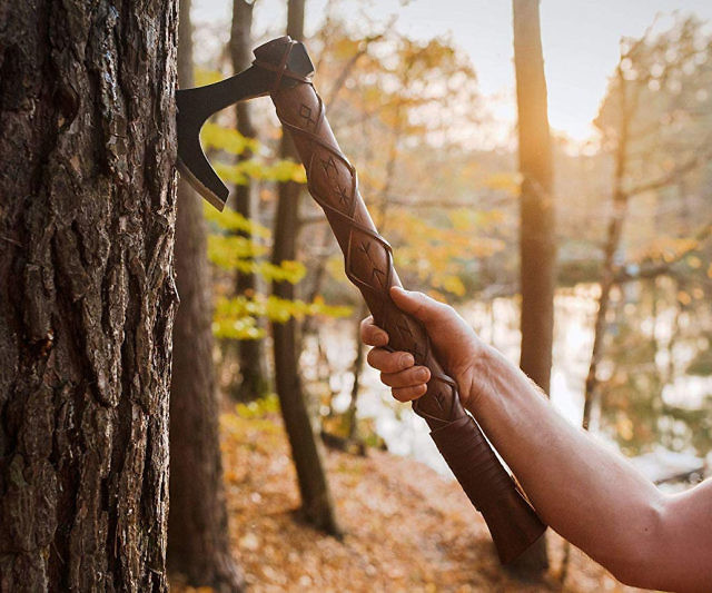 One-Handed Viking Battle Axe