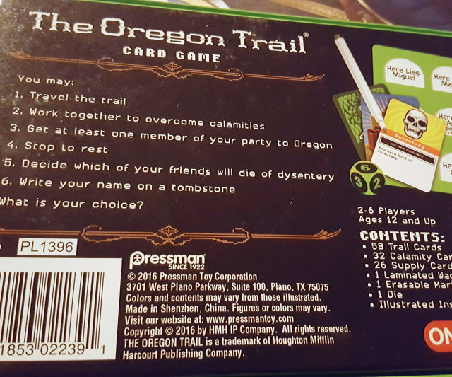 Oregon Trail Board Game