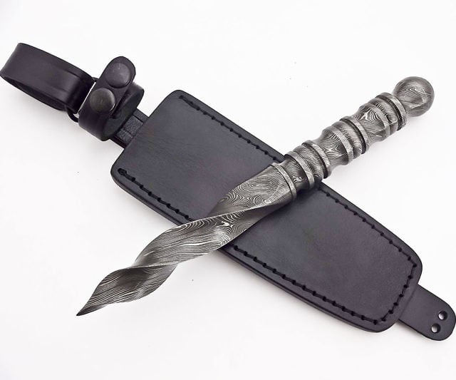 Damascus Double Round Edge Knife