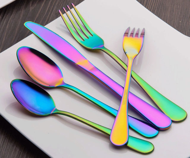 Iridescent Rainbow Utensils