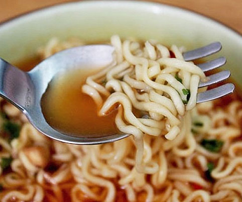 Ramen Noodle Spoon Fork
