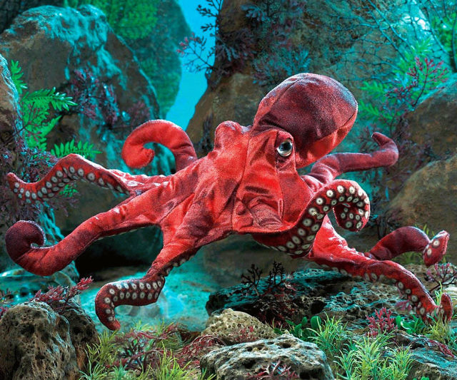Red Octopus Hand Puppet