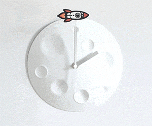 Rocket Moon Wall Clock