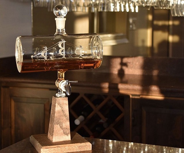 Ship In A Bottle Whiskey Dispenser