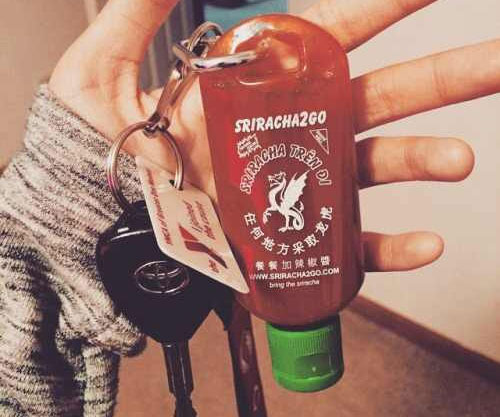 Sriracha To Go Bottle Keychain
