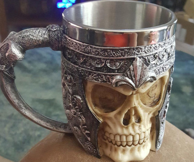 Stainless Steel Skull Coffee Mug