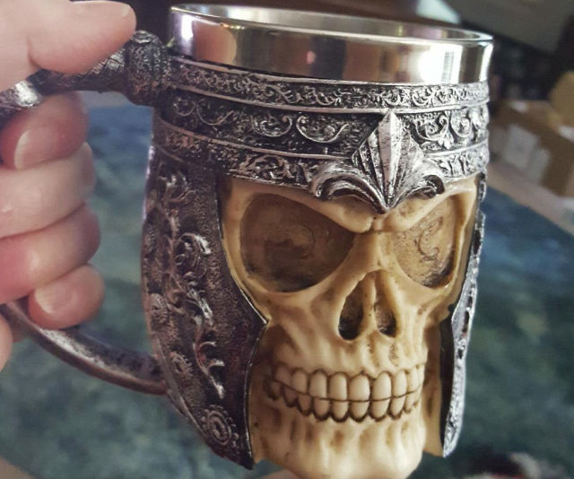 Stainless Steel Skull Coffee Mug