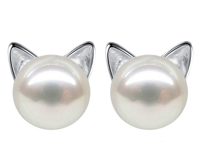 Sterling Silver Cat Earrings