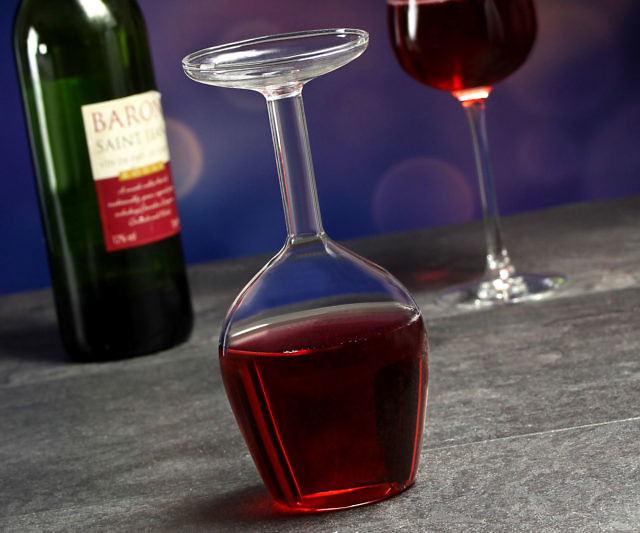 Upside Down Wine Glass
