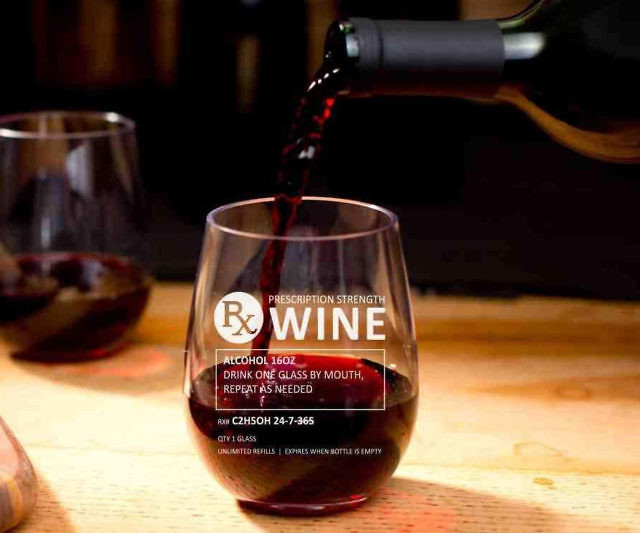 Prescription Stemless Wine Glass