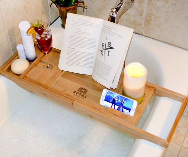 Wooden Bathtub Caddy