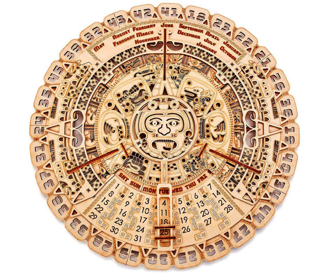 Wooden Mechanical Mayan Wall Calendar