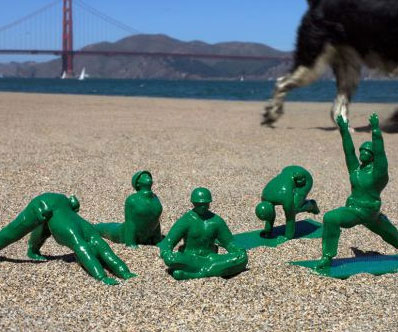 Yoga Pose Green Army Men Toys