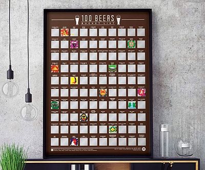 100 Beers Bucket List Poster