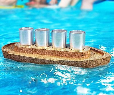 Cork Boat Shot Glass Serving Tray