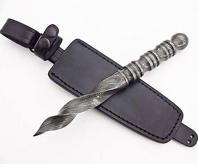 Damascus Double Round Edge Knife
