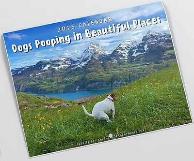 Dogs Pooping In Beautiful Places Calendar