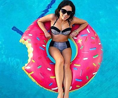 Giant Strawberry Donut Pool Float
