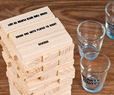Wooden Stacking Blocks Drinking Game