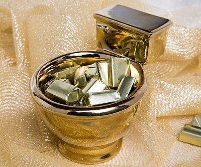 Golden Toilet Mug