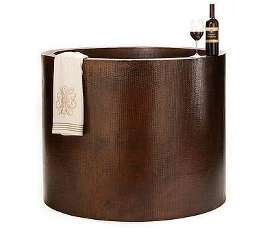 Hammered Copper Soaking Tub