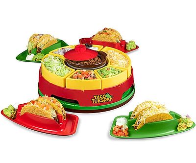Heated Lazy Susan Taco Topping Bar