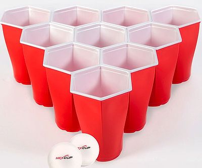 Hexagonal Shaped Beer Pong Cups