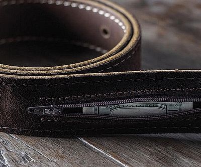 Hidden Pocket Leather Belt