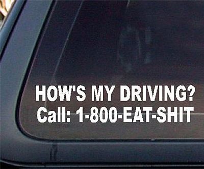 How’s My Driving Car Sticker