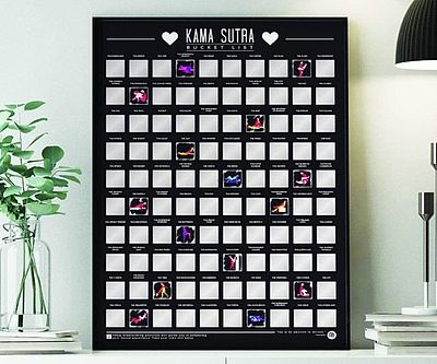 Kama Sutra Bucket List Scratch Off Poster